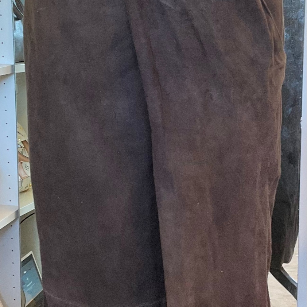 Black suede wrap skirt